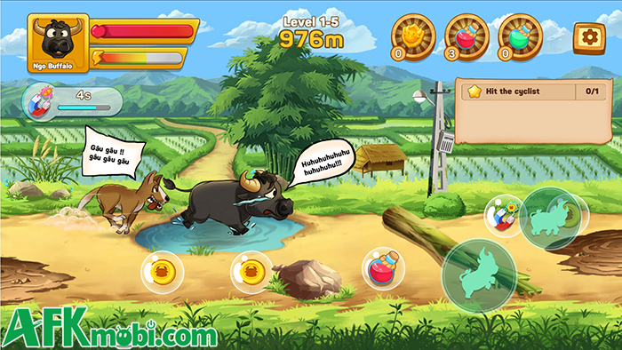 Điều khiển trâu chạy tránh các chướng ngại vật, tìm kiếm sự tự do với game Trâu Phượt 0