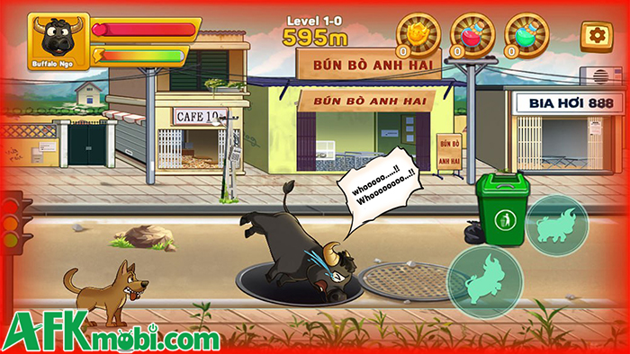 Điều khiển trâu chạy tránh các chướng ngại vật, tìm kiếm sự tự do với game Trâu Phượt 3