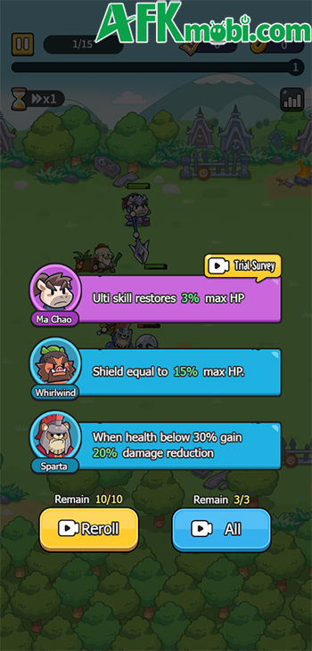 Gầy dựng những trận hình anh hùng để đối mặt các đợt kẻ thù với game Adventurer Alliance 3