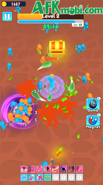 Điều khiển nhân vật là khối chất dẻo hình người chiến đấu sinh tồn trong Blob Heroes 3