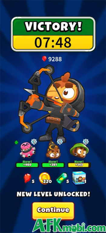 Điều khiển các chú khỉ chiến đấu sinh tồn trước những quả bong bóng trong Bloons Blitz 4