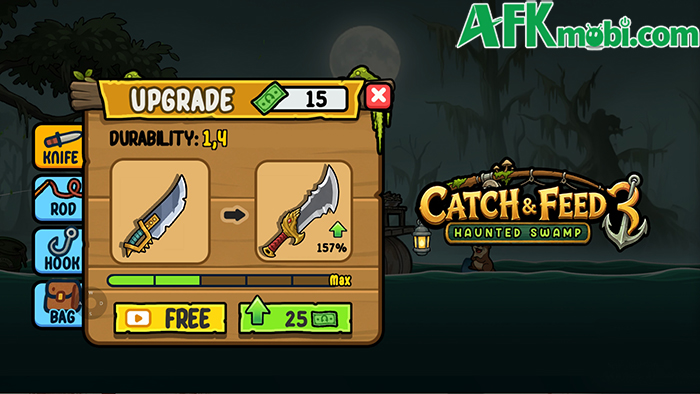 Săn bắt hải sản tại một đầm lầy kỳ quái trong game Catch & Feed 3: Haunted Swamp 3