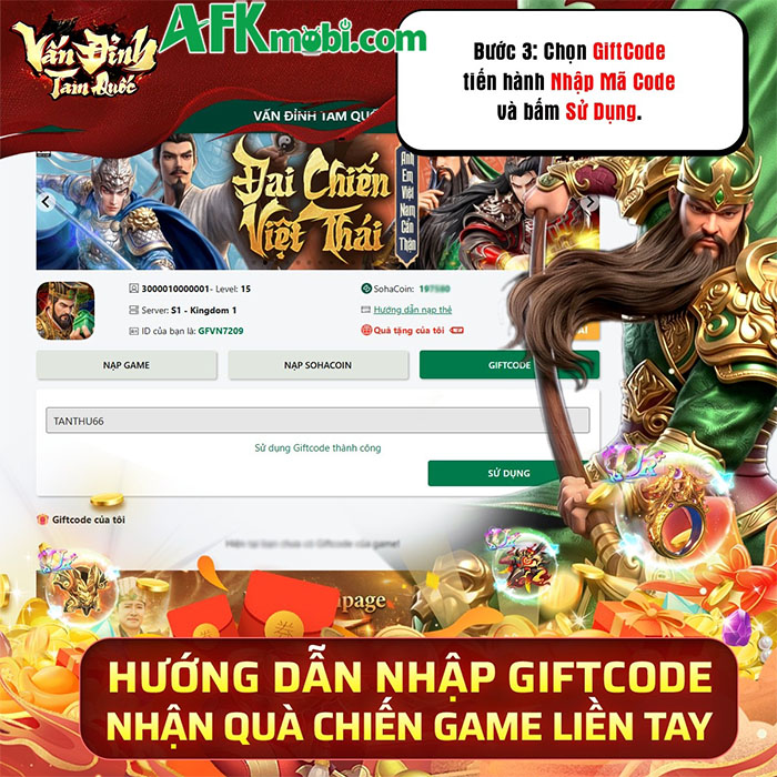 Tổng hợp gift code game Vấn Đỉnh Tam Quốc mới nhất trong tháng 0