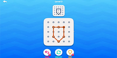 Xếp dây để tạo thành hình được yêu cầu trong game casual giải đố Line Connect