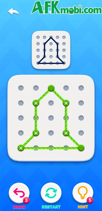 Xếp dây để tạo thành hình được yêu cầu trong game casual giải đố Line Connect 3