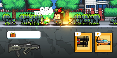 Điều khiển nhân vật chiến đấu tiêu diệt những sinh vật hung tợn trong Mecha Shoot Pixel