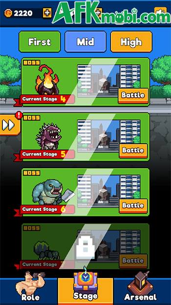 Điều khiển nhân vật chiến đấu tiêu diệt những sinh vật hung tợn trong Mecha Shoot Pixel 0
