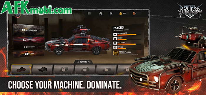 Metal Rampage game hành động điều khiển ô tô chiến đấu gợi nhớ đến Twisted Metal 0