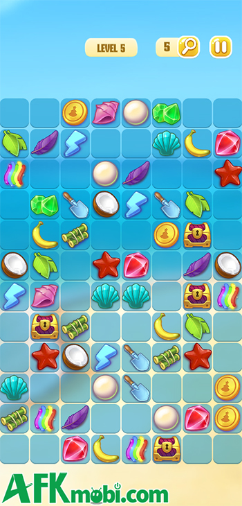 Ghép cặp các hình giống nhau trong game giải đố đơn giản Onet Paradise 0