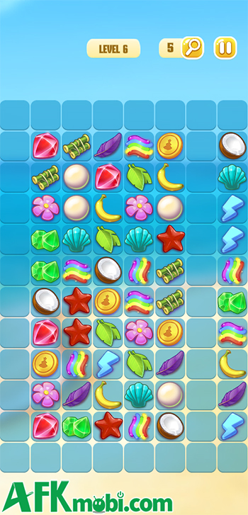 Ghép cặp các hình giống nhau trong game giải đố đơn giản Onet Paradise 1