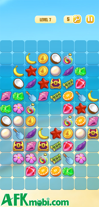 Ghép cặp các hình giống nhau trong game giải đố đơn giản Onet Paradise 2