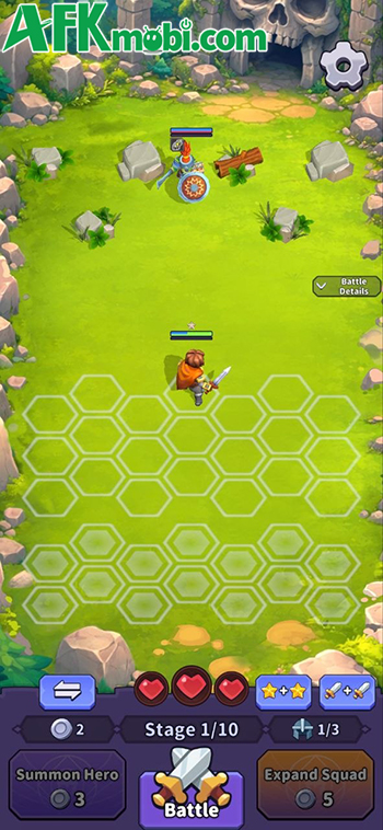 Rush Hero: AFK Legends RPG game chiến thuật roguelike theo phong cách cờ tự động 0