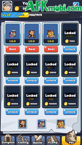 Nhấn rèn trang bị cho nhân vật của bạn sử dụng chiến đấu trong game Smithing Master 2