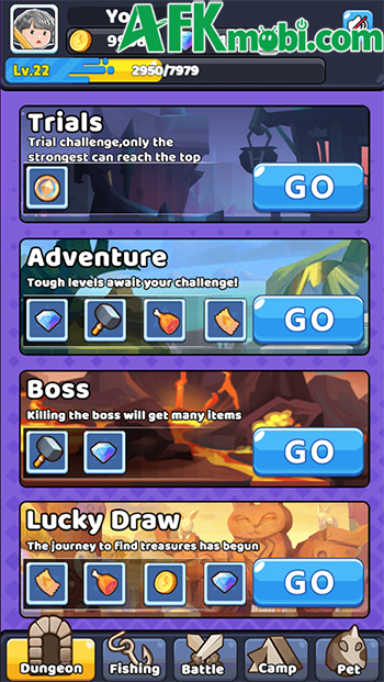 Nhấn rèn trang bị cho nhân vật của bạn sử dụng chiến đấu trong game Smithing Master 3