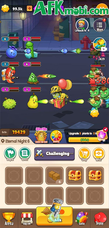 Hợp nhất đất để sử dụng bồi dưỡng các thực vật trong game phòng thủ War of the Plants 2