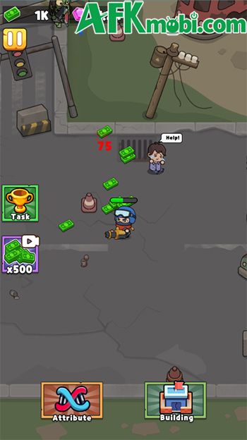 Tiêu diệt bọn xác sống để phát triển khu căn cứ trong game Zombie Idle Defense 2