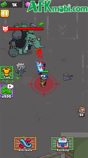 Tiêu diệt bọn xác sống để phát triển khu căn cứ trong game Zombie Idle Defense 4