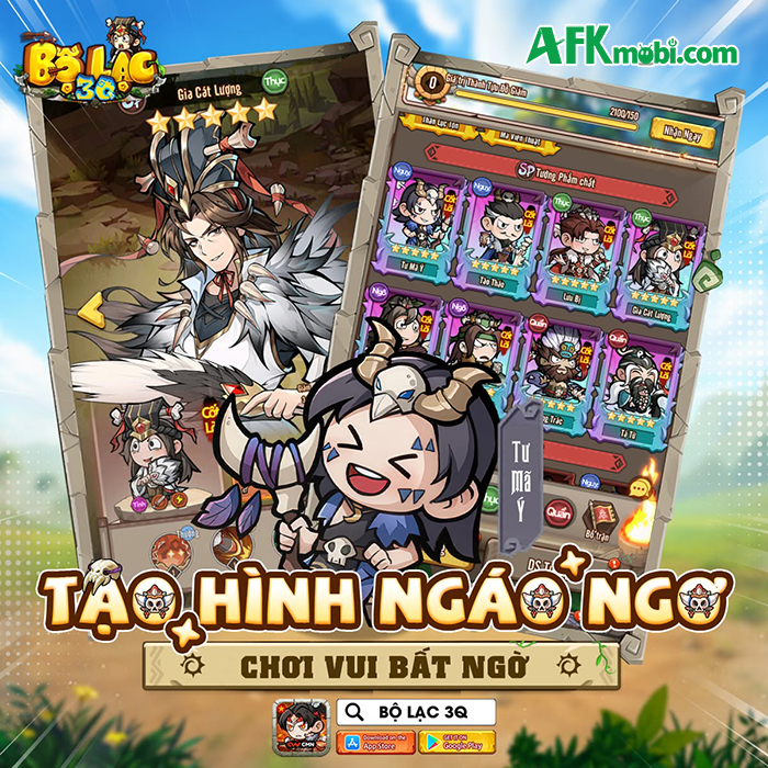 Bộ Lạc 3Q game idle thẻ tướng Tam Quốc có phong cách tiền sử hài hước độc đáo 2