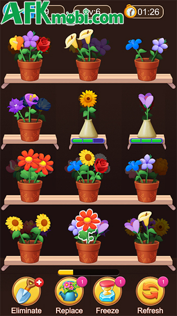 Bloom Match Story game giải đố dựa trên cơ chế match-3 cho bạn sắp xếp những chậu hoa 3