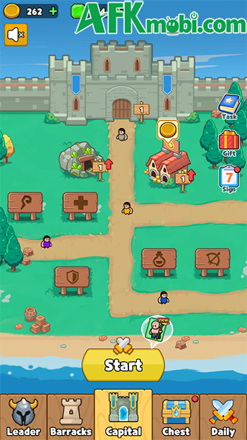 Dàn trận bảo vệ nhà vua trước những đợt quân thù trong game Breakthrough Team 0