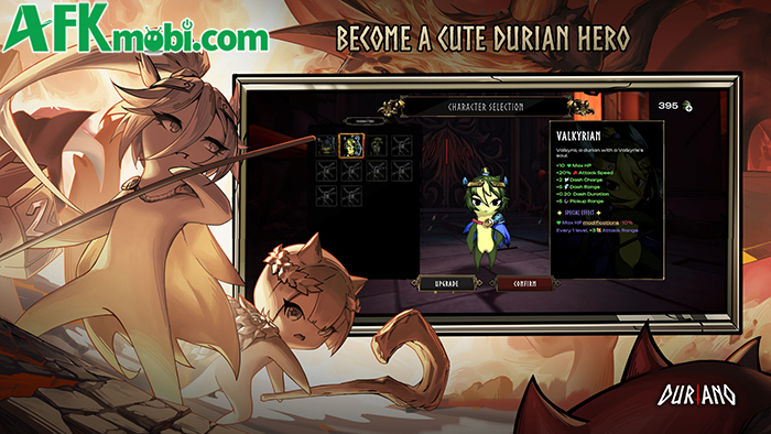 Điều khiển anh hùng Sầu riêng chiến đấu sinh tồn trong game Duriano: Roguelike RPG 0