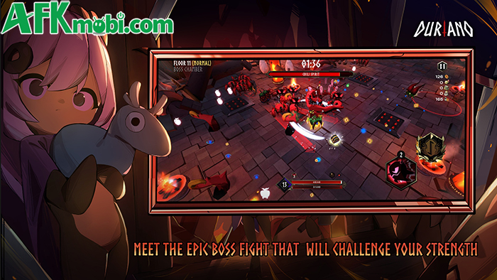 Điều khiển anh hùng Sầu riêng chiến đấu sinh tồn trong game Duriano: Roguelike RPG 2
