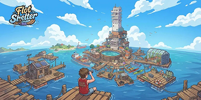 Gầy dựng khu trú ẩn trong một thế giới chìm trong nước với game Flot Shelter