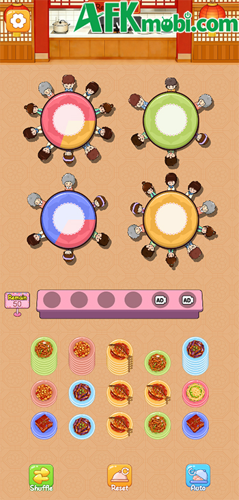 Nhấn chọn món để bày lên bàn của các thực khách trong game giải đố Food Sort Puzzle 1