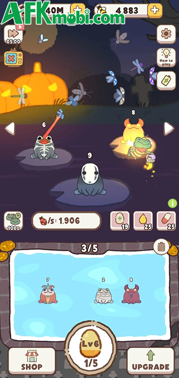 Frog Idle game casual nhàn rỗi cho bạn hợp nhất những chú ếch rồi để chúng bắt côn trùng 3
