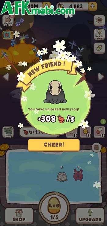 Frog Idle game casual nhàn rỗi cho bạn hợp nhất những chú ếch rồi để chúng bắt côn trùng 1