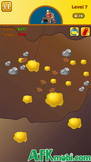 Gold Miner Classic game casual cổ điển cho người chơi làm một thợ mỏ đào vàng 1