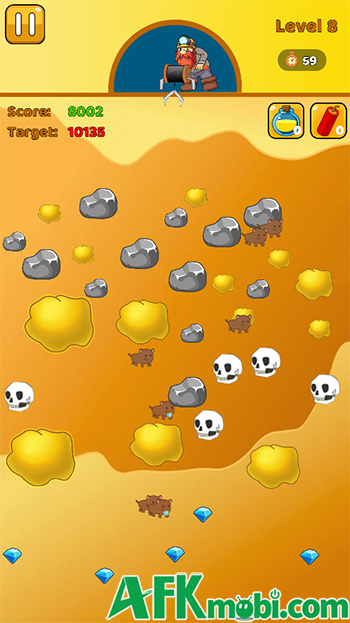 Gold Miner Classic game casual cổ điển cho người chơi làm một thợ mỏ đào vàng 3
