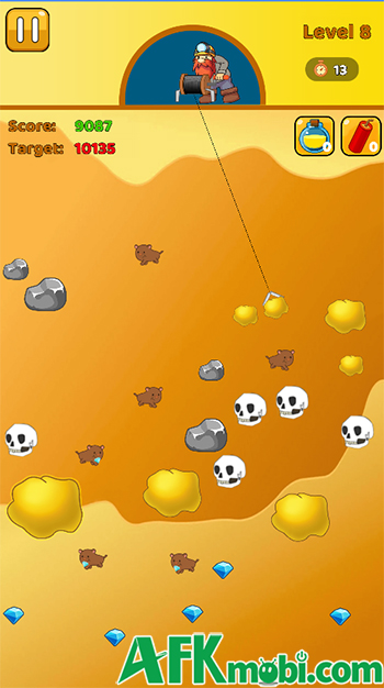 Gold Miner Classic game casual cổ điển cho người chơi làm một thợ mỏ đào vàng 4