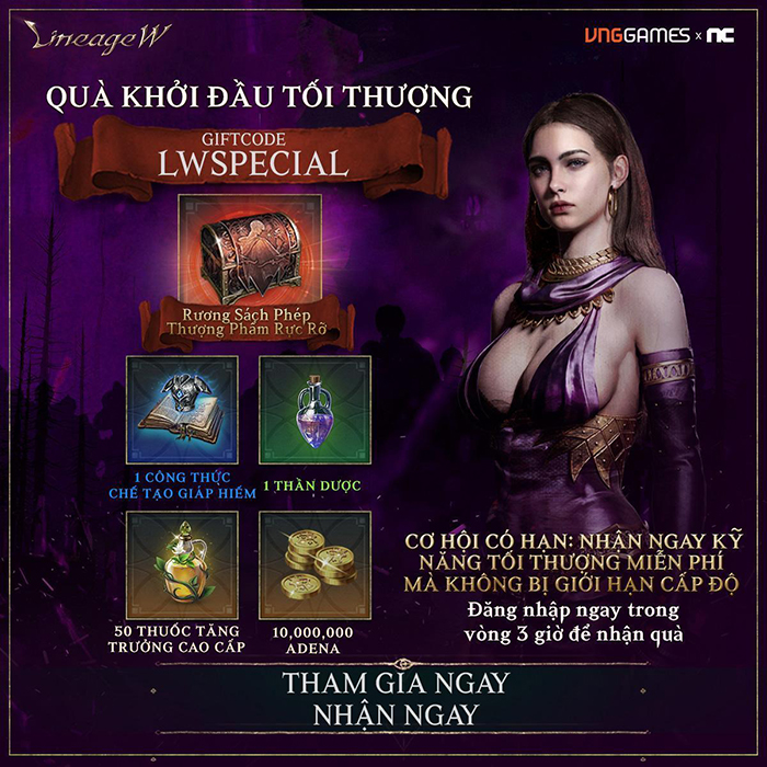 Sau một tuần “cháy” hết mình, Lineage W tiếp tục tri ân cộng đồng với gói quà tặng cực giá trị 1