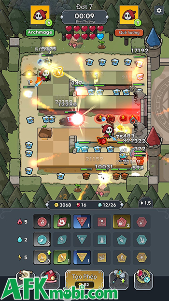 Cùng pháp sư phòng thủ trước các đợt quái vật trong game Magic Defense: Co-op Wizard TD 4