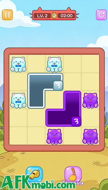 Di chuyển những khối hố để gom mèo trong game giải đố Meow Block: Color Collect 1 Di chuyển những khối hố để gom mèo trong game giải đố Meow Block: Color Collect 1