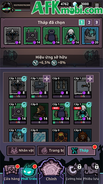 Phòng thủ trước những đợt vong linh trong game Nekomancer: Tower Defense 5