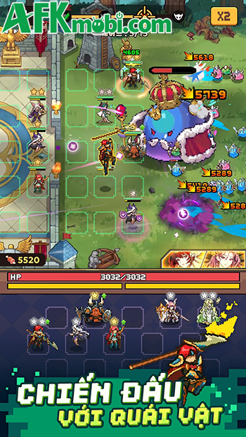 Phòng thủ chống lại các đợt tấn công của kẻ thù, quái vật tại Pixel Defenders: Merge TD Game 0