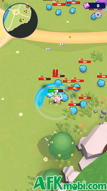 Chiến đấu săn quái để phát triển nhân vật của bạn trong game Skull Hero: XP Farm RPG 1