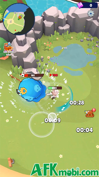 Chiến đấu săn quái để phát triển nhân vật của bạn trong game Skull Hero: XP Farm RPG 3