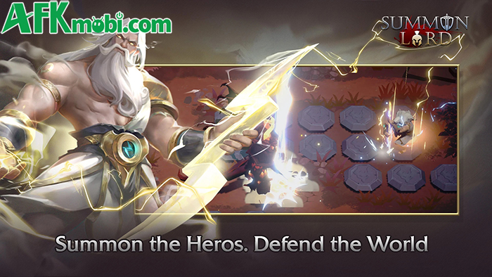 Sử dụng những nhân vật thần thoại từ Đông sang Tây để phòng thủ trong game Summon Lord 0