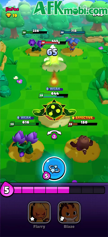 Swipe Champs game chiến thuật đấu thú sử dụng thao tác vuốt trong những trận đấu 3