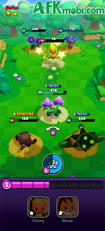 Swipe Champs game chiến thuật đấu thú sử dụng thao tác vuốt trong những trận đấu 4