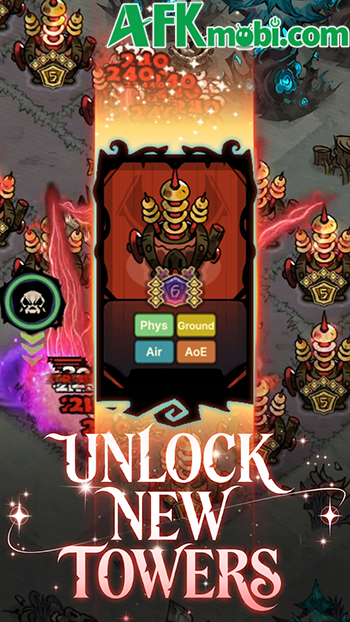 Chống lại các đợt tấn công của những sinh vật bị tha hóa trong game Witcher's Defense 2