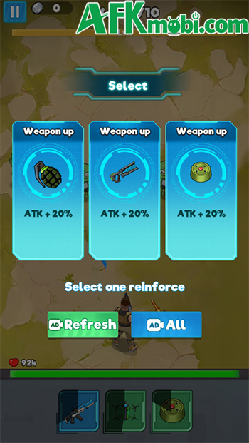 Sắp xếp balo, hợp nhất trang bị cho nhân vật sử dụng phòng thủ với Zombies 4 Weapon Merge 3