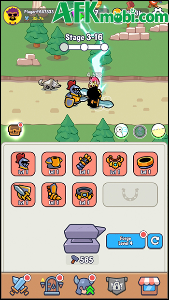 Nhấn rèn trang bị để phát triển nhân vật chiến binh của bạn trong game Auto Forge - idle RPG 0 Nhấn rèn trang bị để phát triển nhân vật chiến binh của bạn trong game Auto Forge - idle RPG 0