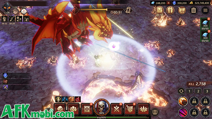 Dark Knight Idle game nhập vai nhàn rỗi lấy chủ đề thế giới dark fantasy tương tự Diablo 0