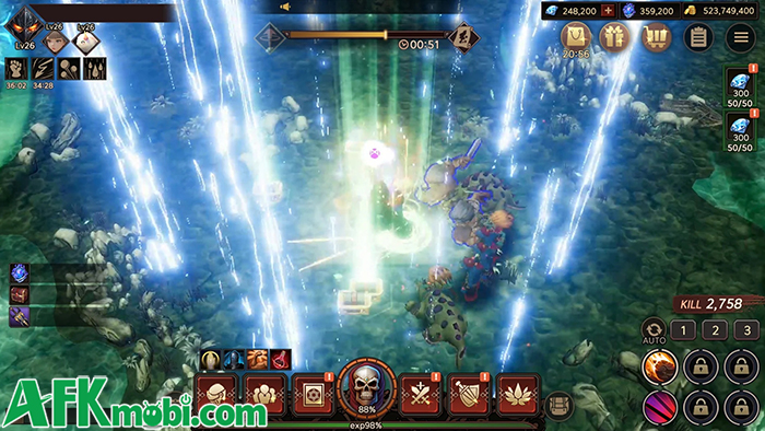 Dark Knight Idle game nhập vai nhàn rỗi lấy chủ đề thế giới dark fantasy tương tự Diablo 1