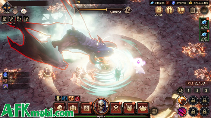 Dark Knight Idle game nhập vai nhàn rỗi lấy chủ đề thế giới dark fantasy tương tự Diablo 2