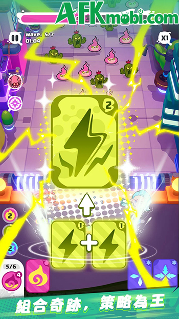 Phòng thủ trước các đợt quái vật bằng các anh hùng lẫn thẻ bài trong game Eternal Silent Moon 2